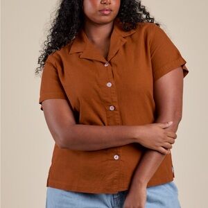Big Bud Press Pantry Button-Up Shirt – Paprika Rust Brown Red – 2XL Plus Size